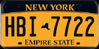 NY license plate HBI7722