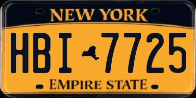 NY license plate HBI7725