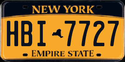 NY license plate HBI7727