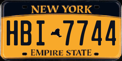 NY license plate HBI7744