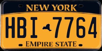 NY license plate HBI7764