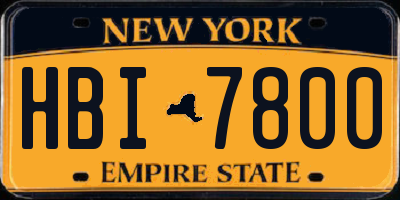 NY license plate HBI7800