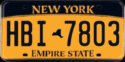 NY license plate HBI7803