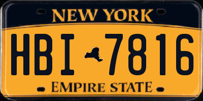 NY license plate HBI7816