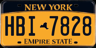 NY license plate HBI7828