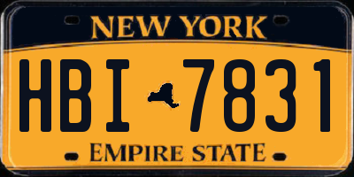 NY license plate HBI7831