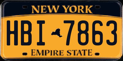 NY license plate HBI7863