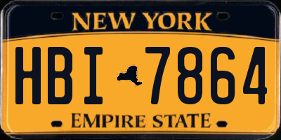 NY license plate HBI7864
