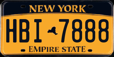 NY license plate HBI7888
