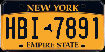NY license plate HBI7891