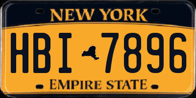 NY license plate HBI7896