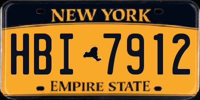NY license plate HBI7912