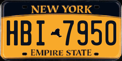 NY license plate HBI7950