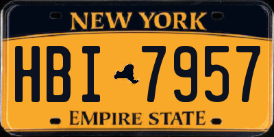 NY license plate HBI7957
