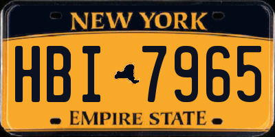 NY license plate HBI7965