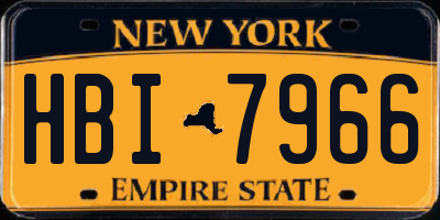 NY license plate HBI7966