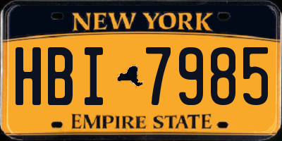 NY license plate HBI7985