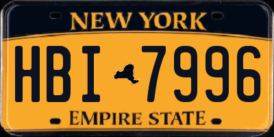 NY license plate HBI7996