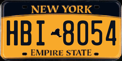 NY license plate HBI8054