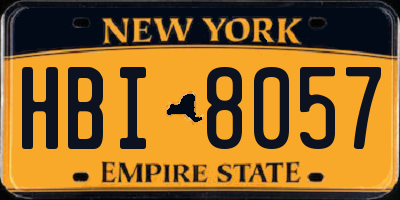 NY license plate HBI8057