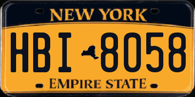 NY license plate HBI8058
