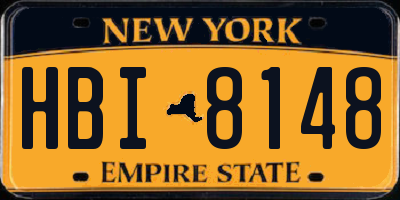 NY license plate HBI8148