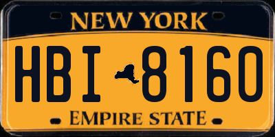 NY license plate HBI8160
