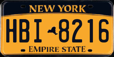 NY license plate HBI8216
