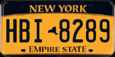 NY license plate HBI8289