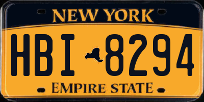 NY license plate HBI8294