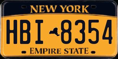 NY license plate HBI8354