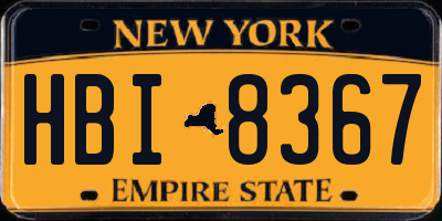 NY license plate HBI8367
