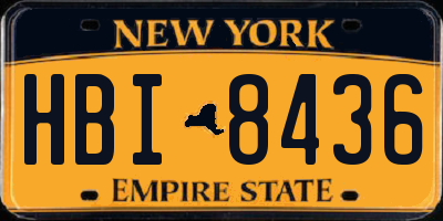 NY license plate HBI8436