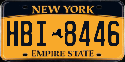 NY license plate HBI8446