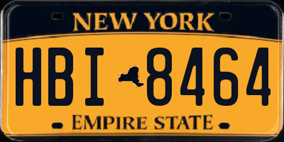 NY license plate HBI8464
