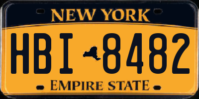 NY license plate HBI8482