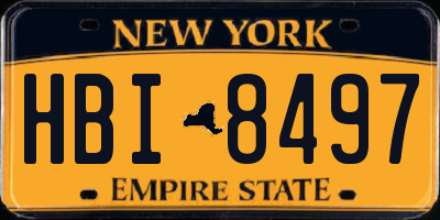 NY license plate HBI8497