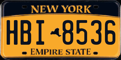 NY license plate HBI8536
