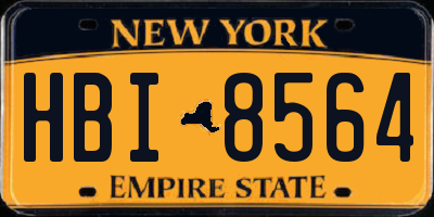 NY license plate HBI8564