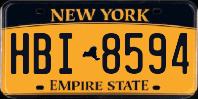 NY license plate HBI8594