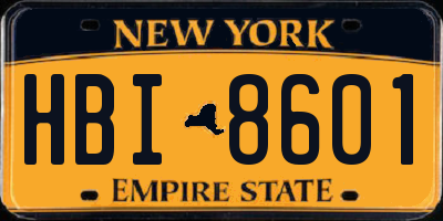 NY license plate HBI8601