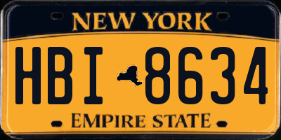 NY license plate HBI8634
