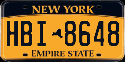 NY license plate HBI8648