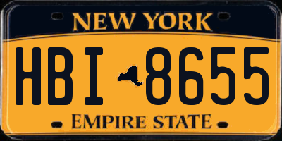 NY license plate HBI8655