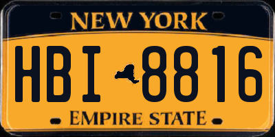 NY license plate HBI8816