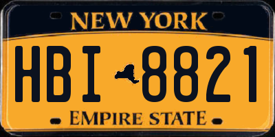 NY license plate HBI8821