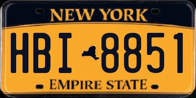 NY license plate HBI8851