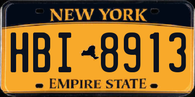 NY license plate HBI8913