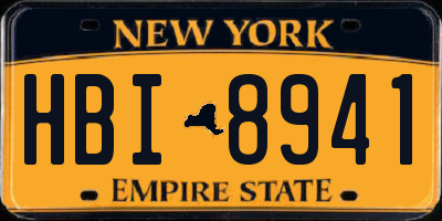 NY license plate HBI8941