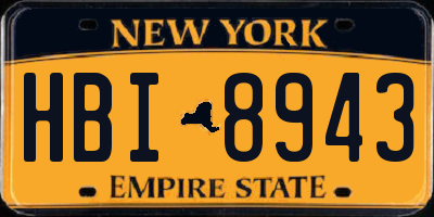 NY license plate HBI8943